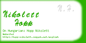 nikolett hopp business card